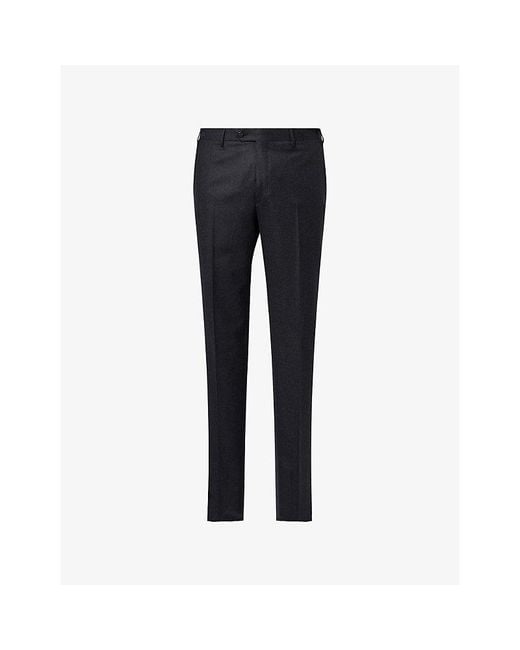 Corneliani Blue Straight-Leg Wool Flannel Trousers for men