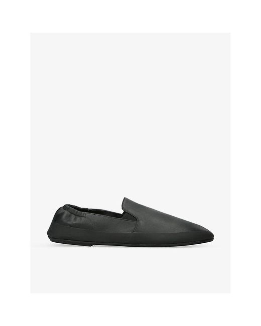The Row Tech Tonal-stitched Leather Loafers in Black | Lyst Canada