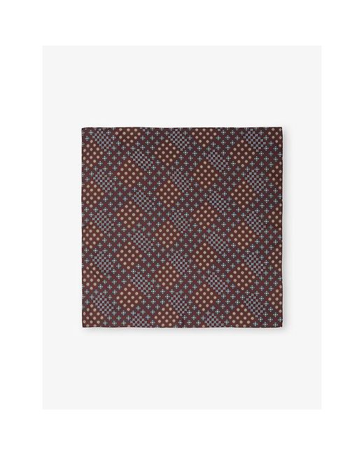 Reiss Purple Nina Graphic-Print Silk Neck Tie
