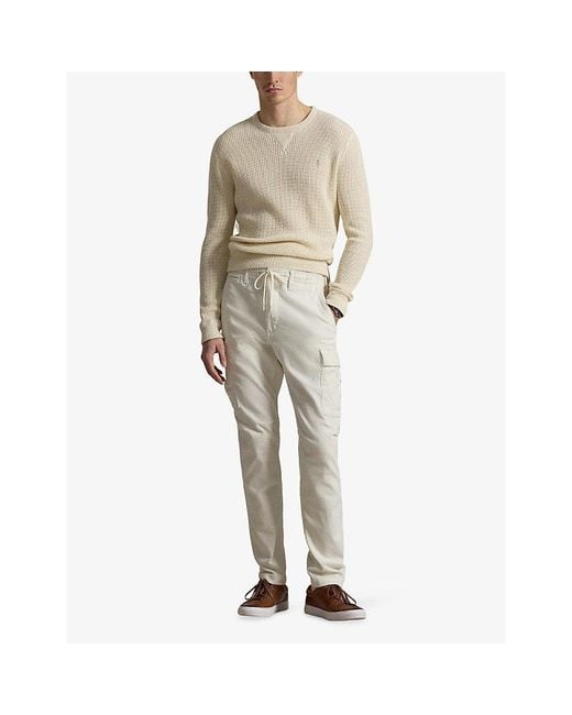 Polo Ralph Lauren Natural Waffle Logo-Embroidered Cotton And Wool-Blend Jumper for men