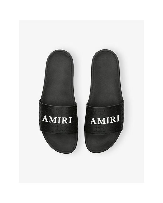 Amiri Black Logo Rubber Slides for men