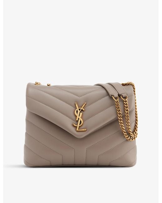 Saint Laurent Loulou Small Leather Shoulder Bag in Natural Lyst