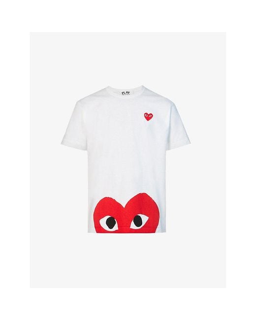 COMME DES GARÇONS PLAY Blue Half-Heart Logo T-Shirt for men