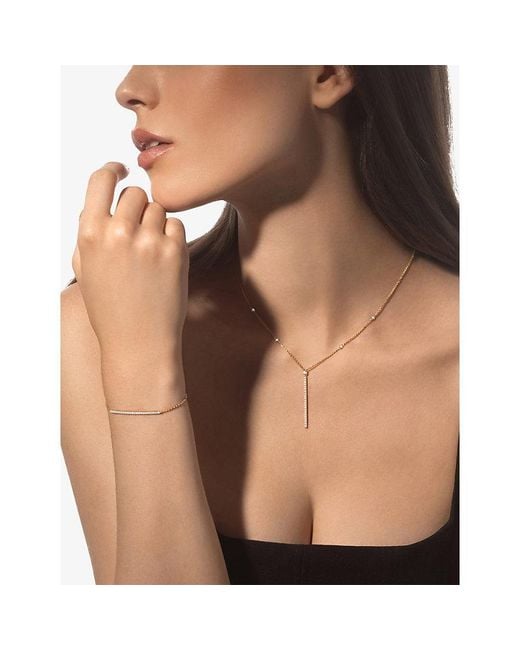 Messika Metallic Gatsby Bar 18Ct And 0.38Ct Diamond Necklace
