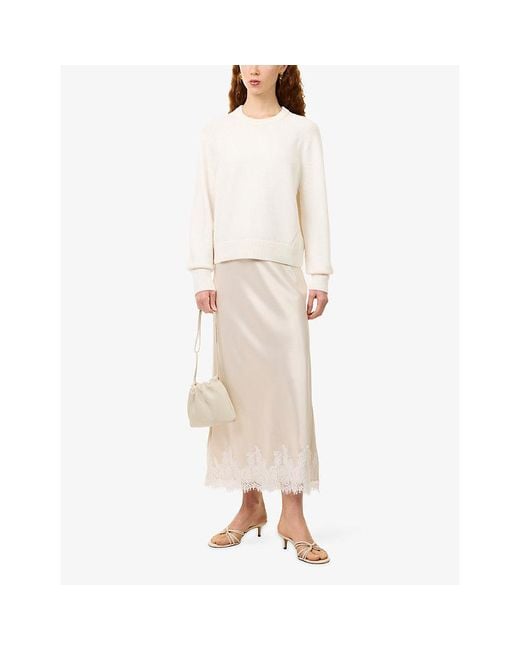 PAIGE White Inaya Ribbed Wool-Blend Jumper