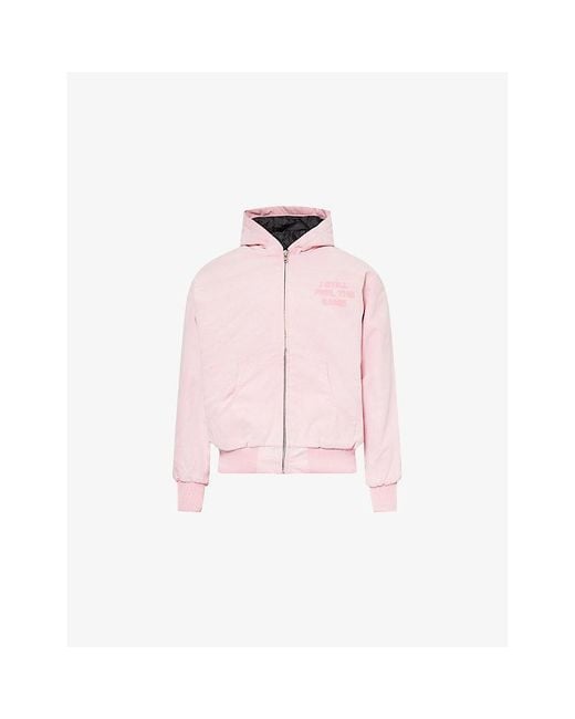 ANTI SOCIAL SOCIAL CLUB Pink Missing Work Text-Print Denim Jacket for men
