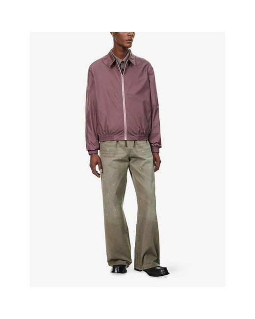 Acne Purple Brand-Print Shell Jacket for men