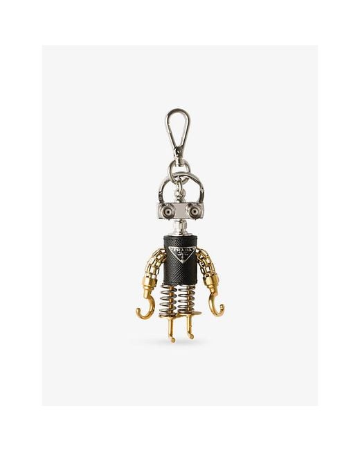 Prada Metallic Robot Saffiano Leather Bag Charm