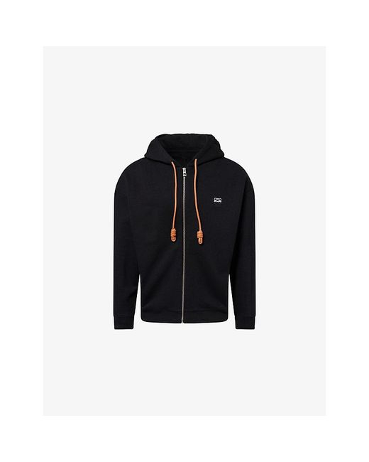 Loewe Black Anagram-Embroidered Cotton Hoody for men