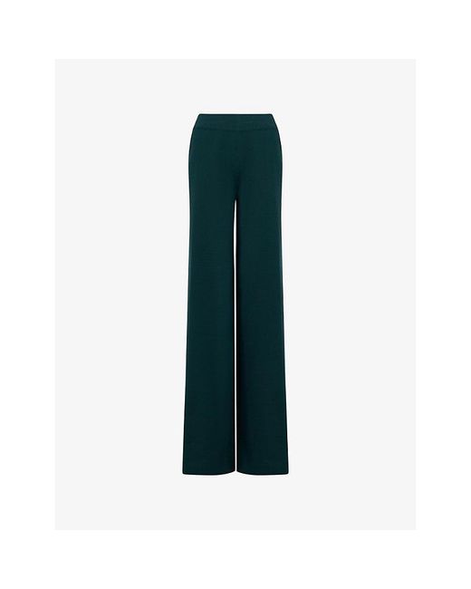 eem Green High-Rise Wide-Leg Knitted Trousers
