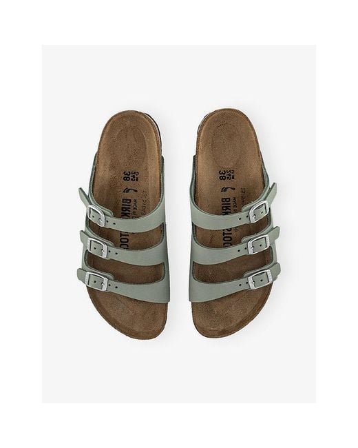 Birkenstock Green Florida Leather Sandals