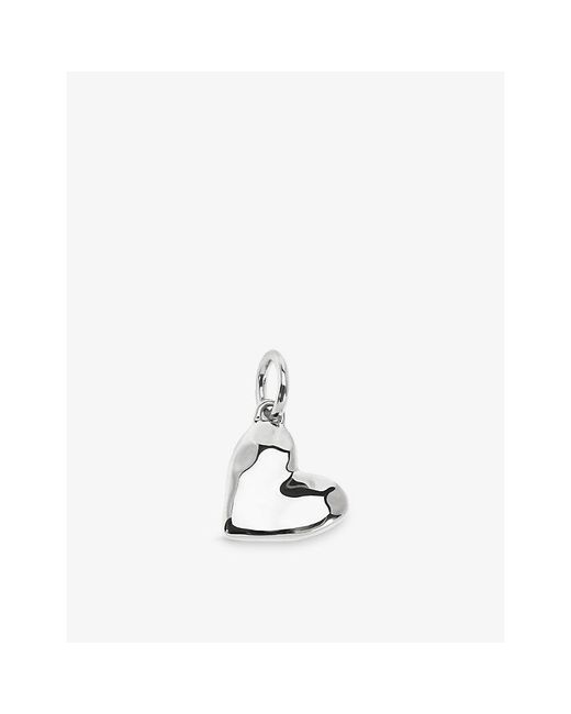 Monica Vinader White Gp Heart Sterling- Pendant Charm