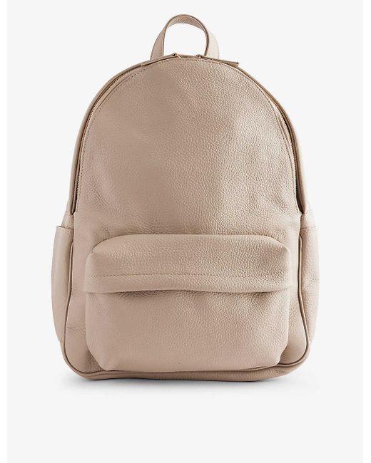 Eleventy Natural Zip-pocket Leather Backpack for men