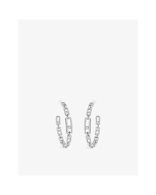 Messika White Move Link Medium 18Ct- And 2.12Ct Diamond Earrings