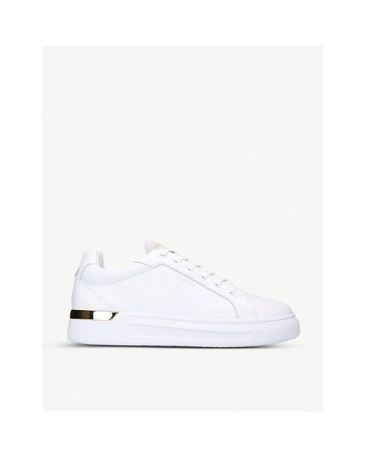 Mallet White Grftr Leather Trainers for men