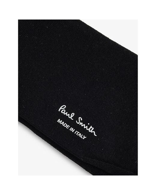 Paul Smith Black Signature Striped Argyle Stretch Cotton-Blend Socks for men