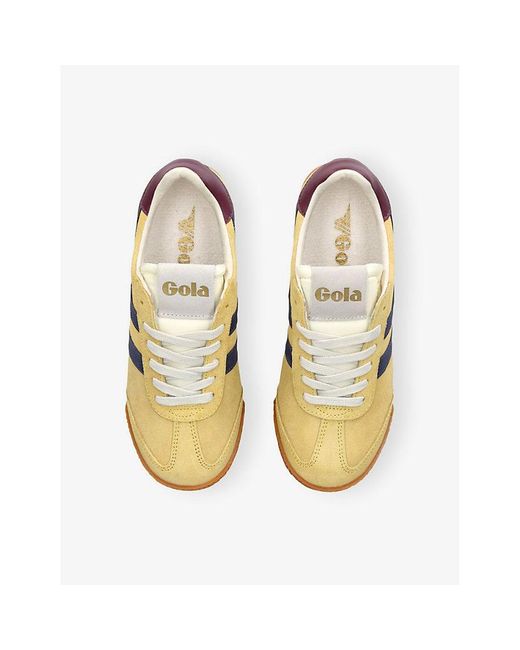 Gola Yellow Elan Suede Low-Top Trainers