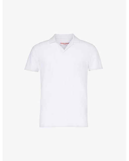 Orlebar Brown White Felix Short-sleeved Cotton-blend Polo Shirt for men