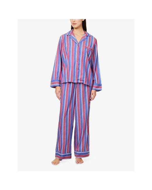 Polo Ralph Lauren Purple Madison Stripe Woven Pyjama Set