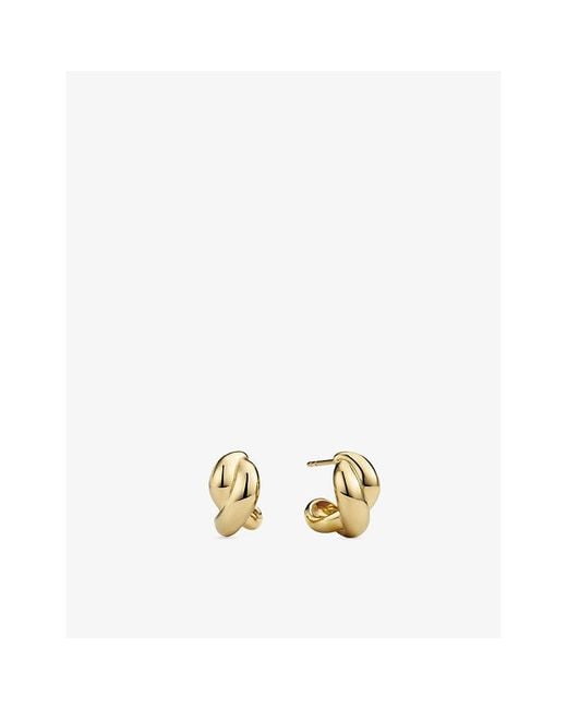 MEJURI Metallic Brioche 18Ct Vermeil Hoop Earrings
