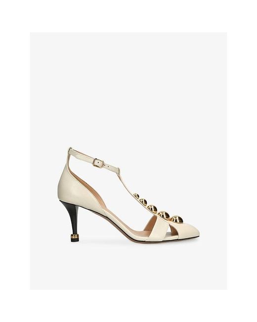 Chloé Metallic Cleia Leather Heeled Sandals