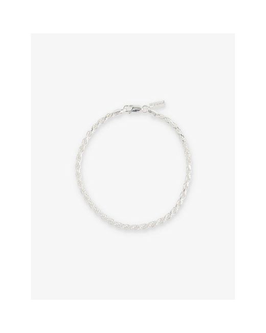 Hatton Labs White Twisted Rope Sterling-silver Bracelet for men