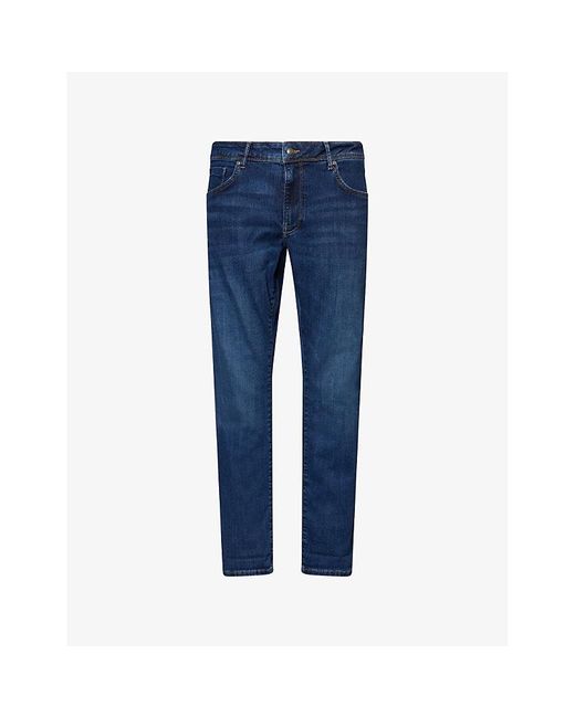 Hackett Blue Powerflex Tapered-Leg Stretch-Denim Blend Jeans for men
