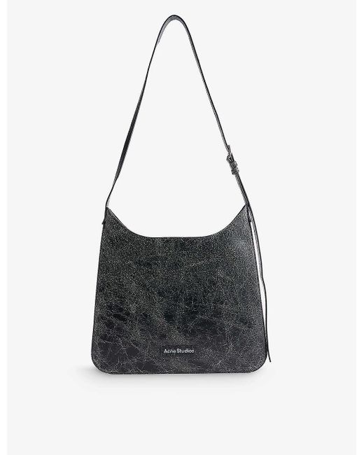 Acne Black Platt Detachable-mirror Leather Shoulder Bag