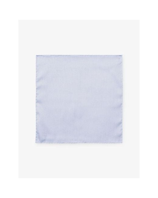 Eton of Sweden Blue Cotton-Twill Pocket Square for men
