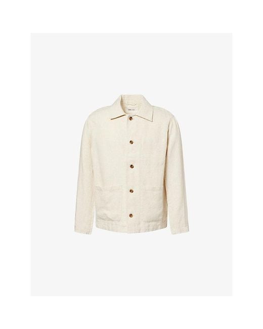 NN07 Natural Morgan Button-Up Linen Jacket for men