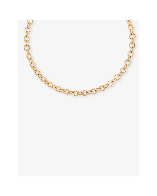 Astrid & Miyu Metallic Molten Link 18Ct-Plated Brass Chain Necklace