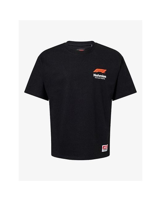 NAHMIAS Black F1 Boxy-Fit Cotton T-Shirt for men