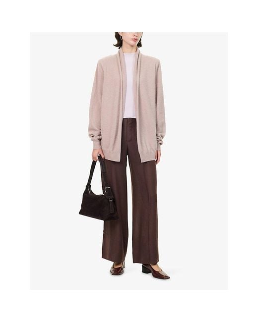 Frenckenberger Pink Hamza Open-Front Cashmere Cardigan