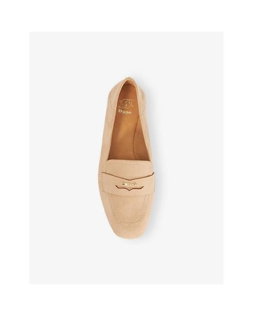 Dune Natural Glances Suede Penny Loafers