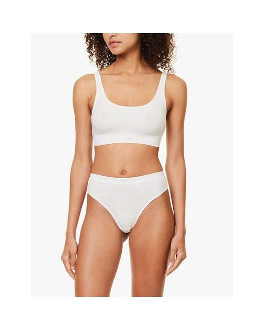 Sloggi White Ever Ease Scoop-Neck Stretch-Cotton Bralette