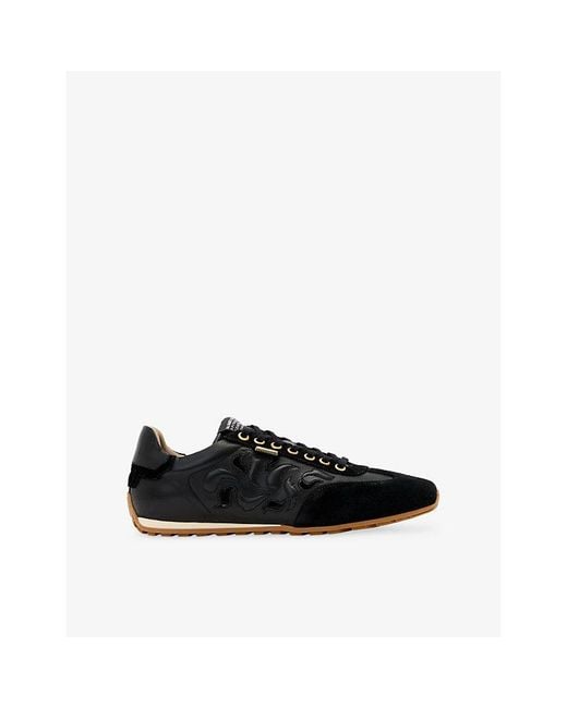 AllSaints Black Liam Western Leather Trainers
