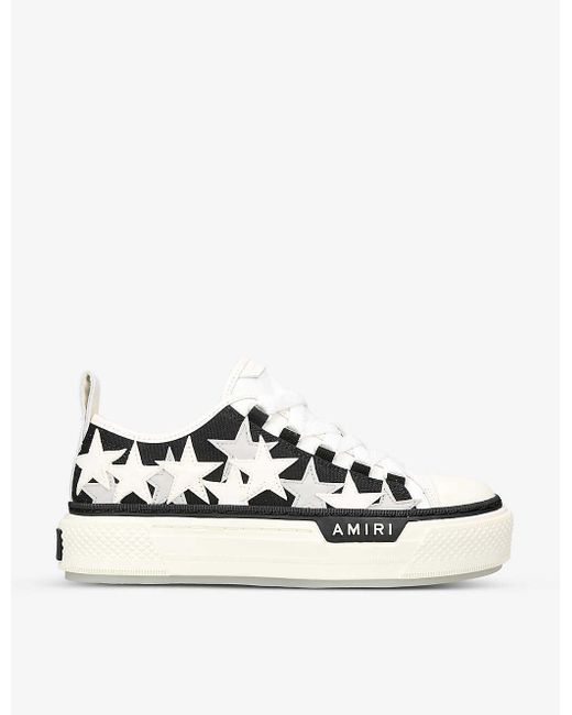 Amiri Court Stars Star-patch Canvas And Leather Low-top Trainers | Lyst ...