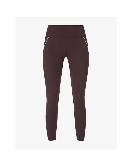 Sweaty Betty Purple Power 7/8 Contrast Stitch Gym Leggings