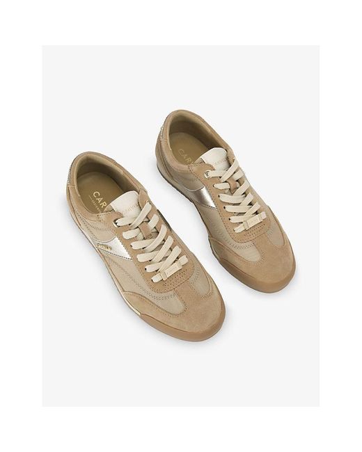 Carvela Kurt Geiger Natural Costa Suede And Mesh Trainers
