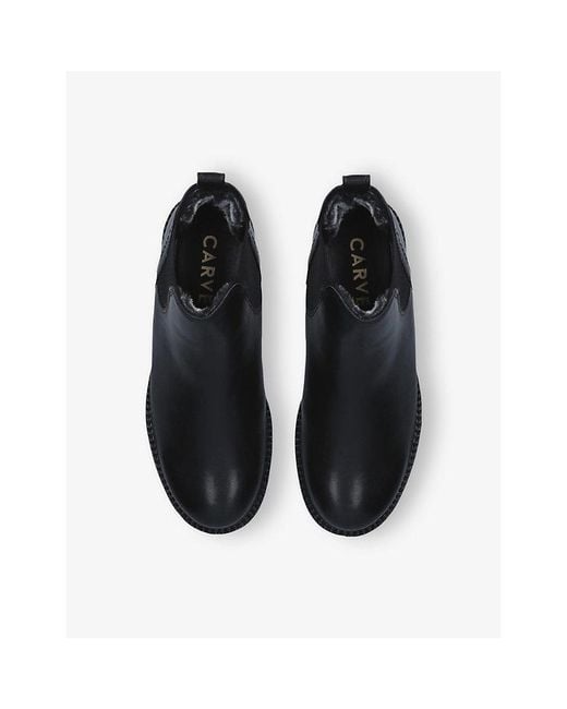 Carvela Kurt Geiger Black Russ Wide-Fit Leather Chelsea Boots