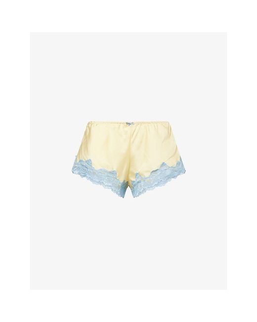 Jaded London White Sugar Satin Lace Mini Shorts