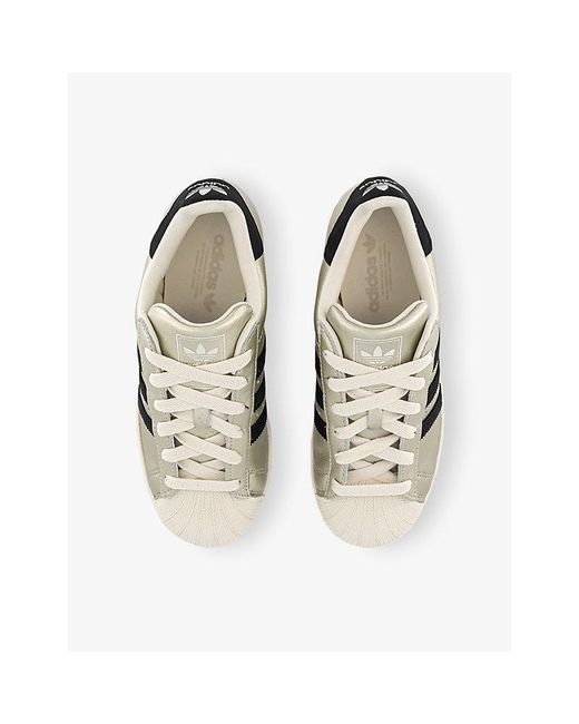 Adidas White Superstar Ii Woven Metallic Trainers