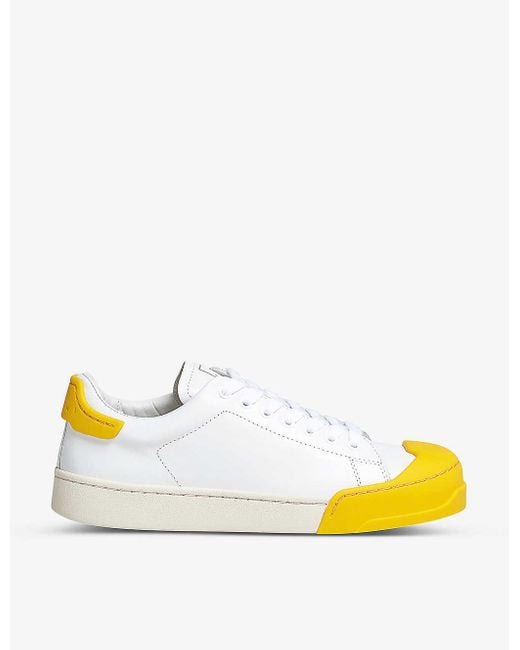 Marni Dada Bumper Toe-cap Leather Trainers in Yellow | Lyst