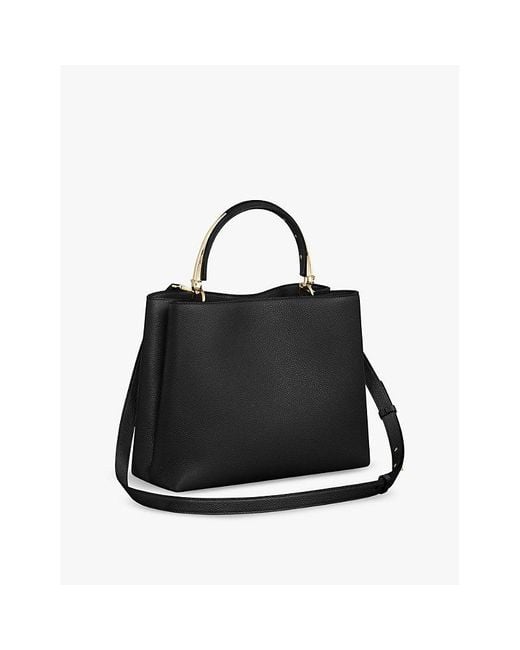 Cartier Black Panthère De Medium Leather Top-Handle Bag