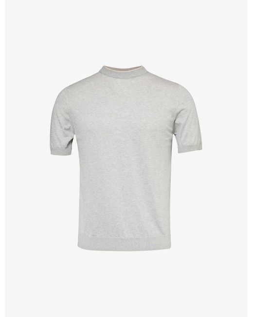 Eleventy White Short-sleeved Crew-neck Cotton-knit Top Xx for men