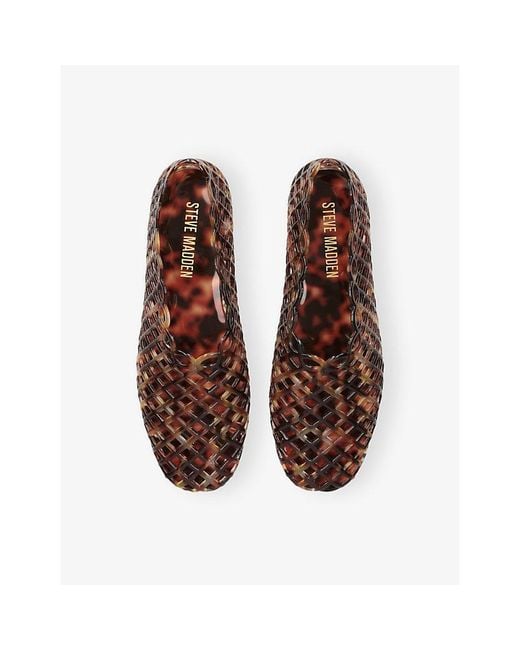 Steve Madden Brown Grove 2 Tortoiseshell Woven Ballet Flats
