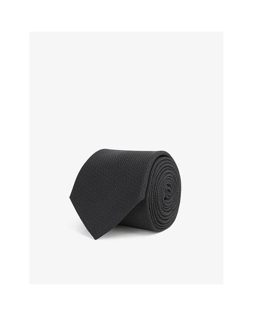 Reiss Black Ceremony Textured Silk Tie for men