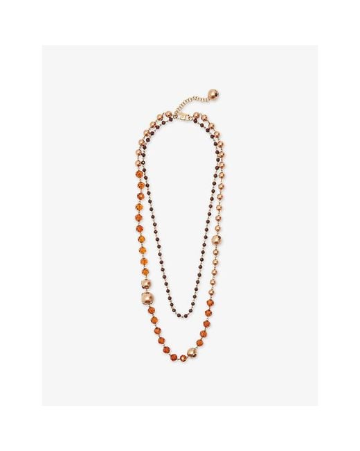 Weekend by Maxmara Metallic Layered Bead Necklace