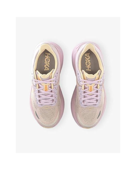 Deckers Hoka Pink Bondi 9 Mesh Trainers