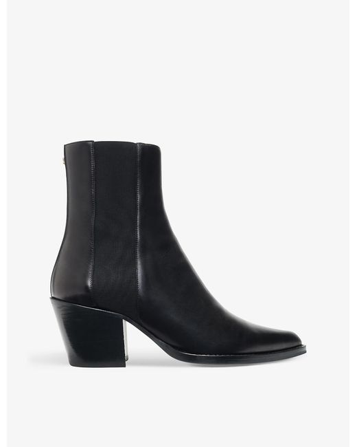 Maje Freelastic Leather Chelsea Boots in Black | Lyst